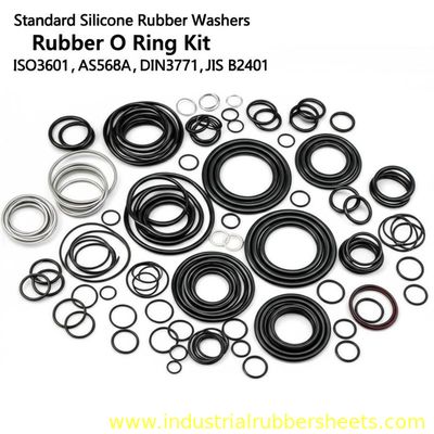Standard Size Silicone Rubber Washers and Rubber O Ring Kit Compliant with ISO3601 AS568A DIN3771