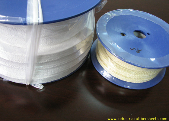 Weißes Gitter-umsponnene Teflonverpackung, PTFE-Verpackung mit Öl oder ohne Öl