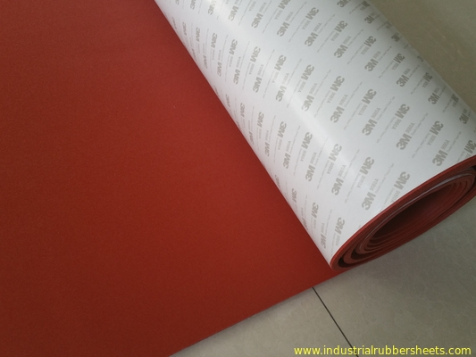 Industrielles Grad-Jungfrau-Silikon-Schaum-Gummi-Blatt 100% mit klebendem 3M-Rot des Schutzträgers