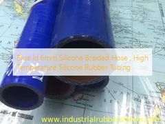 Blauer geflochtener Silikonschlauch mit ID 6 mm, Hochtemperatur-Silikonkautschukschlauch